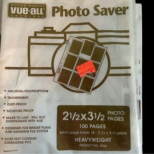 Trading Card PHOTO SAVER CLEAR VUE Pages Archival Sleeves Vue  Negatives Slides